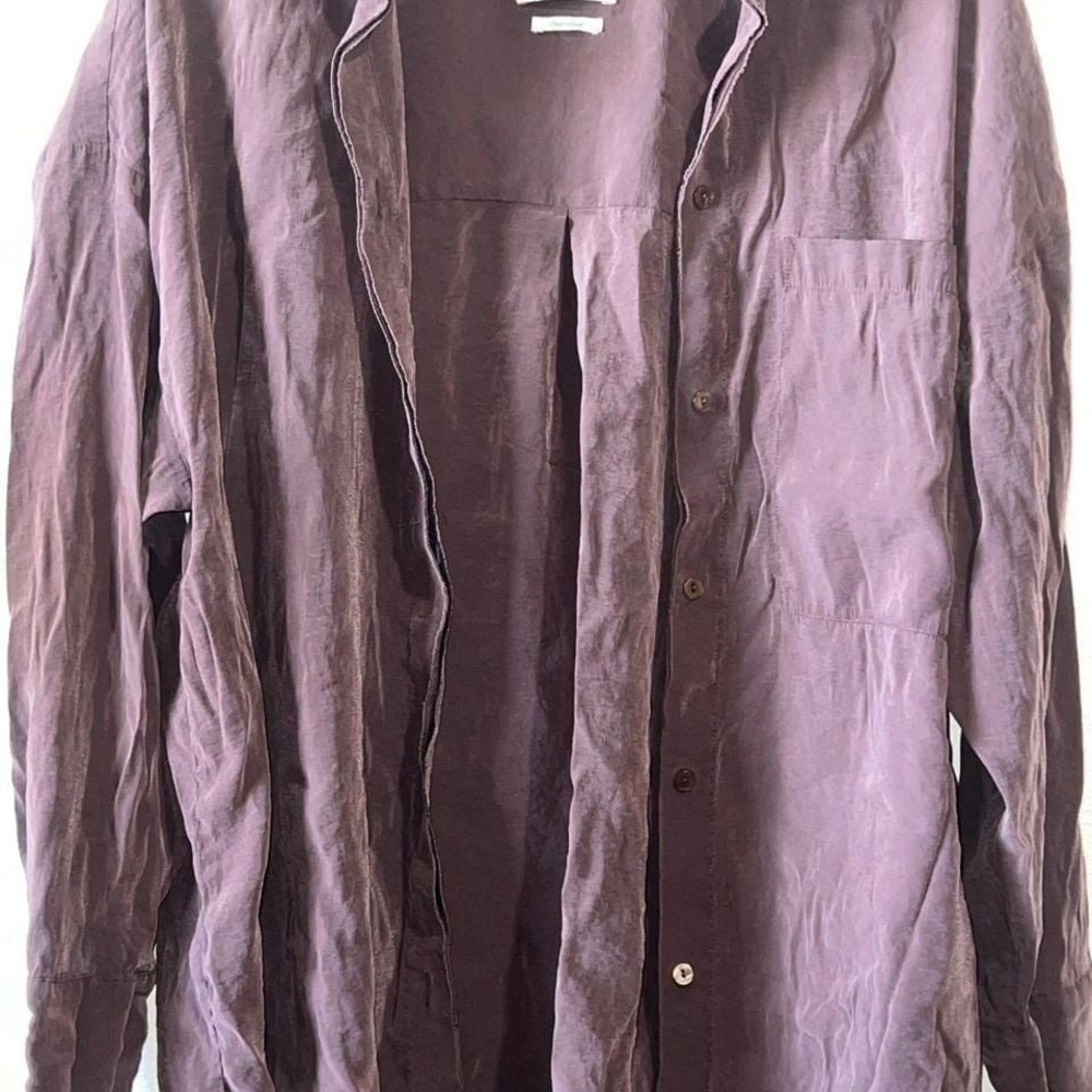 Abercrombie and fitch poplin distressed worn look size Large